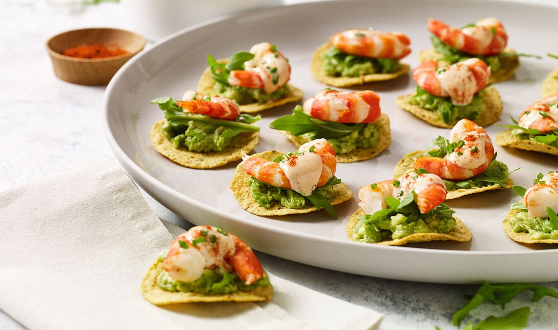 smoked prawn canapes