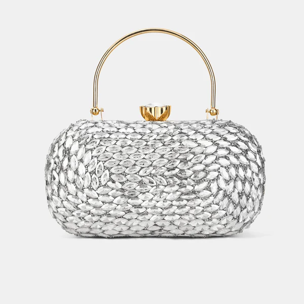 Lavie Luxe Rose Gold Large Women's Pleated Frame Clutch Purse