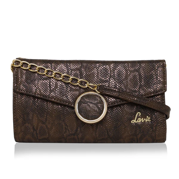 Lavie Luxe Rose Gold Large Women's Pleated Frame Clutch Purse